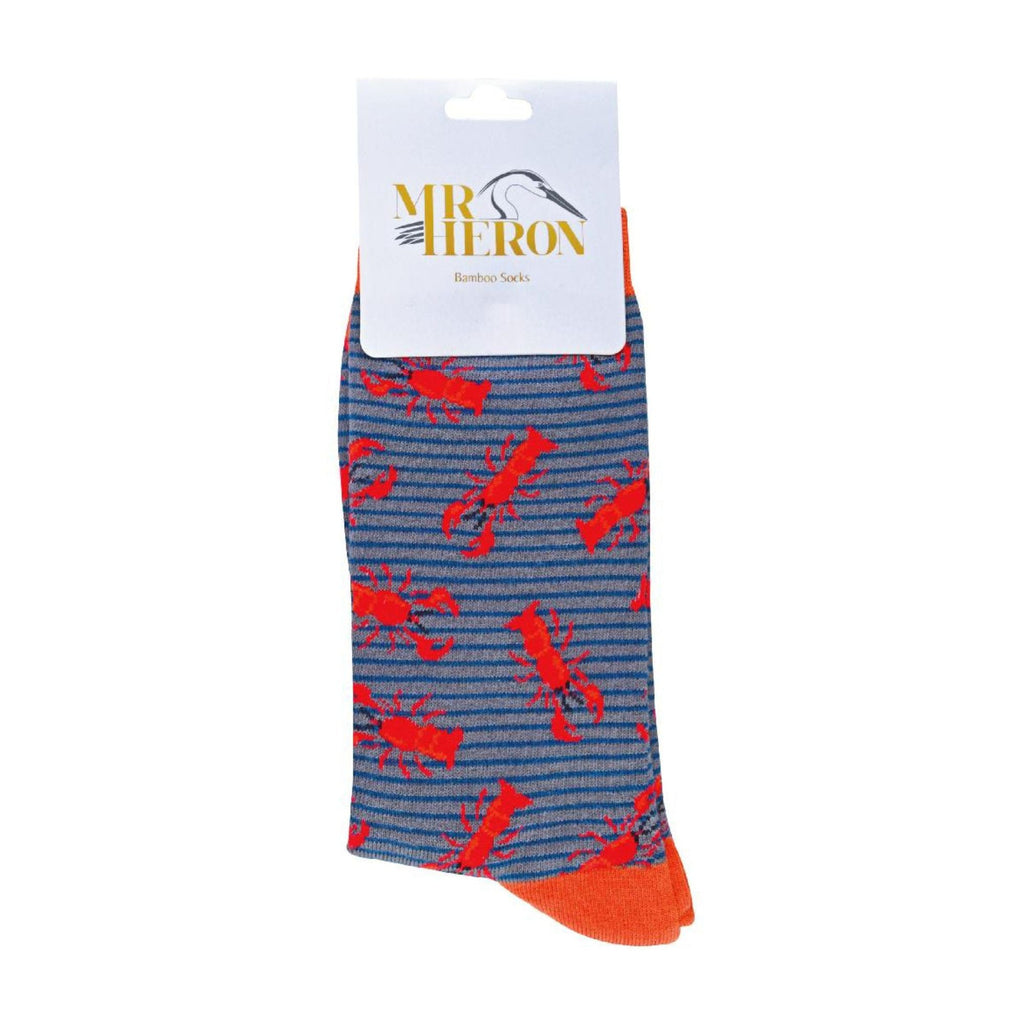 1 Pack Mens Novelty Grey Lobster Bamboo Socks