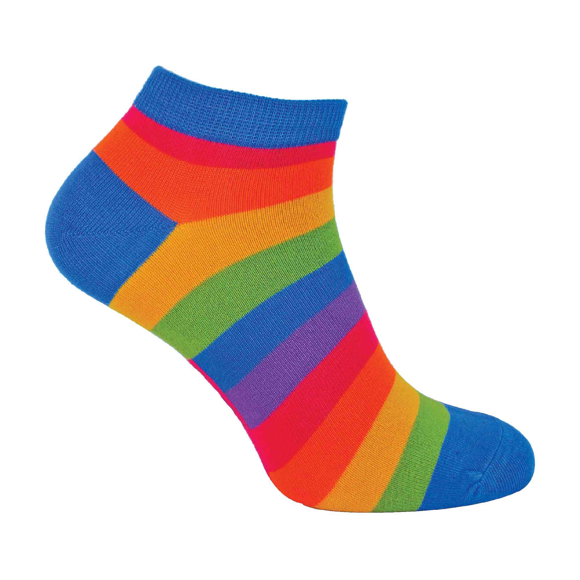 1 Pack Mens Rainbow Striped Bamboo Trainer Socks