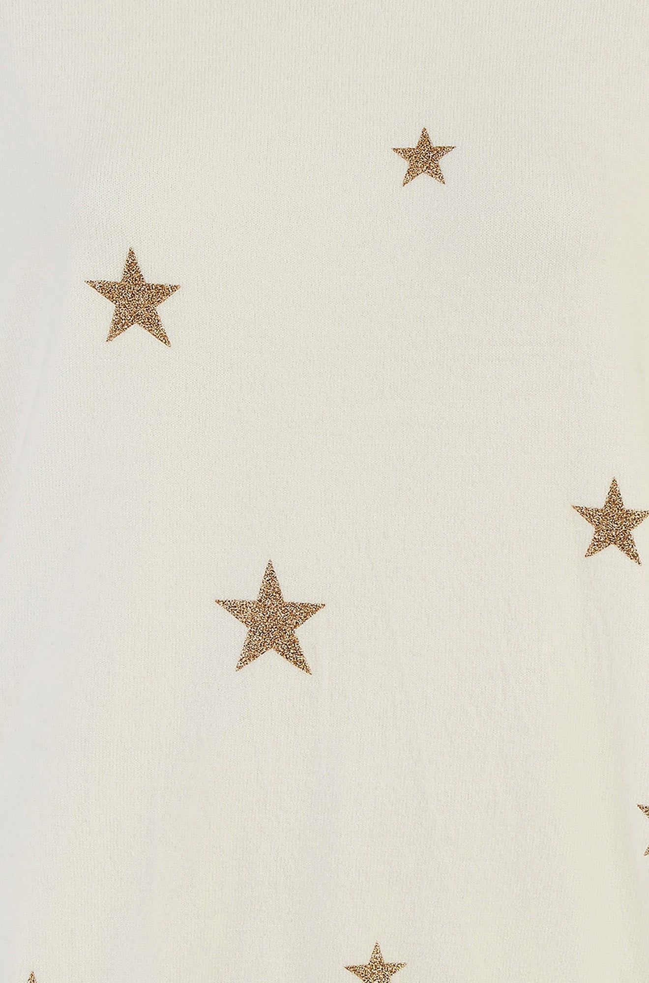 Yumi Cream Gold Foil Star Print Relaxed Fit Jumper