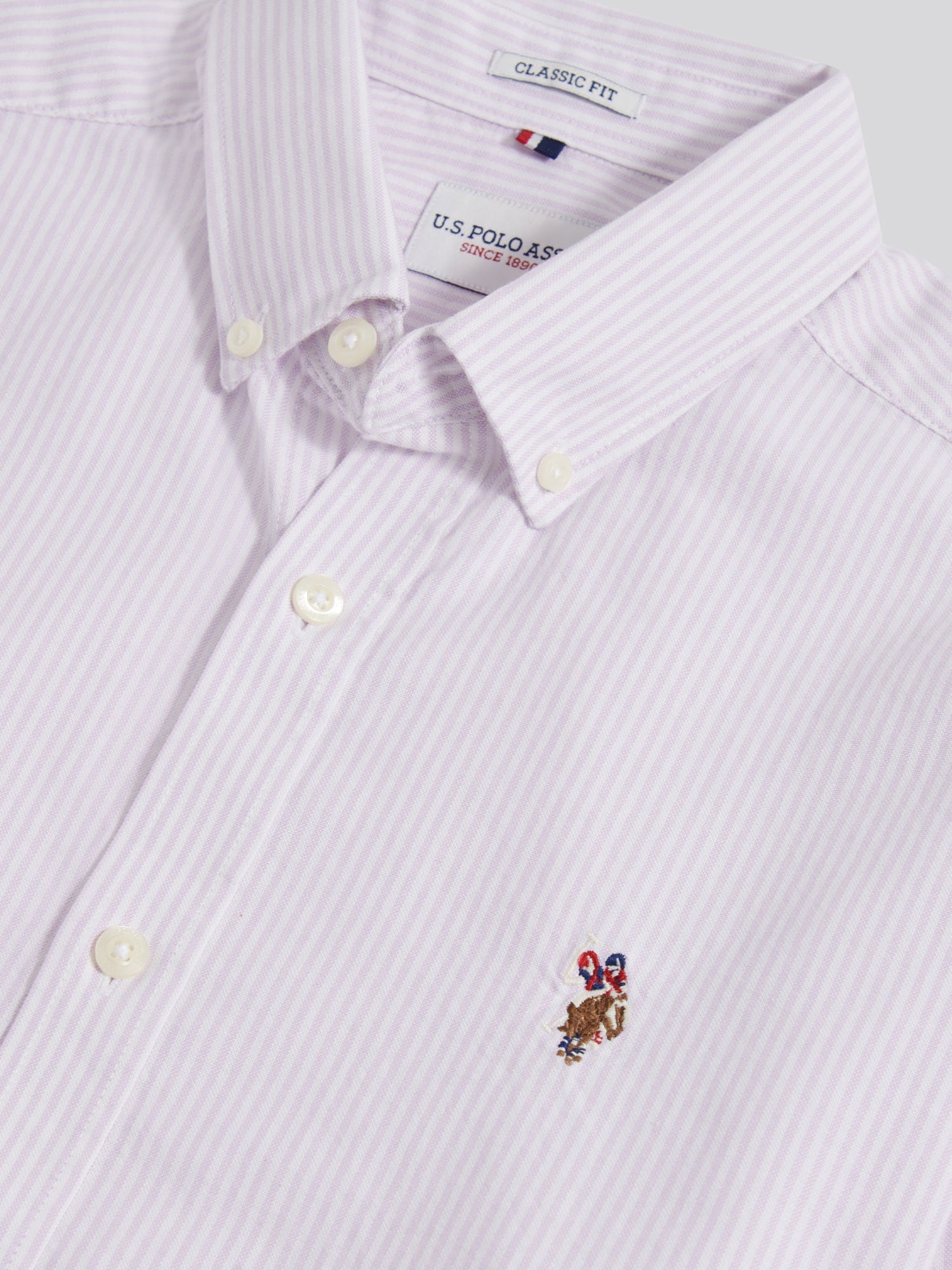 Mens Oxford Stripe  Shirt Lilac Breeze
