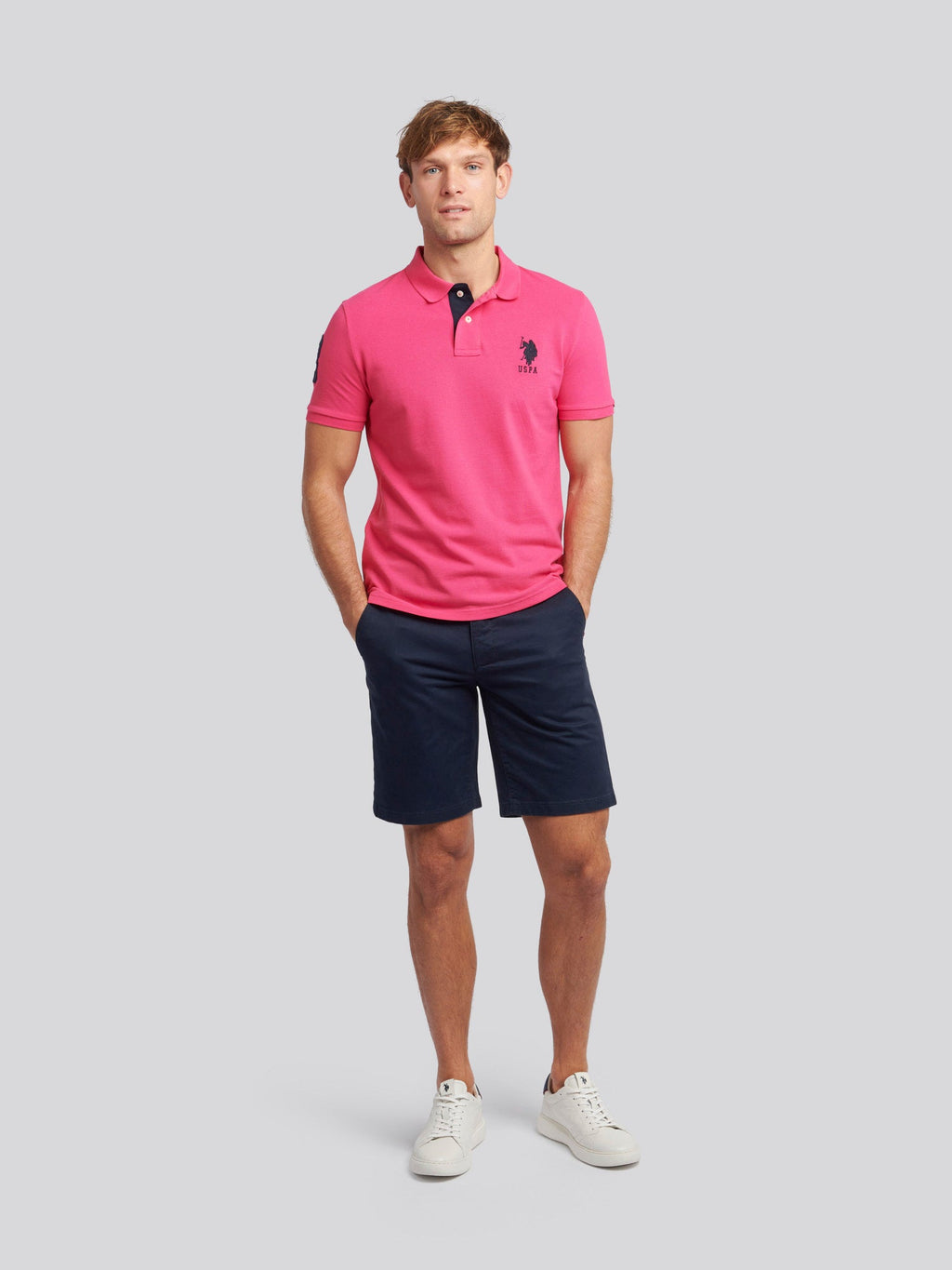 Mens Player 3 Polo Shirt Raspberry Sorbet