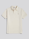 Mens Texture Terry Polo Shirt Whisper White