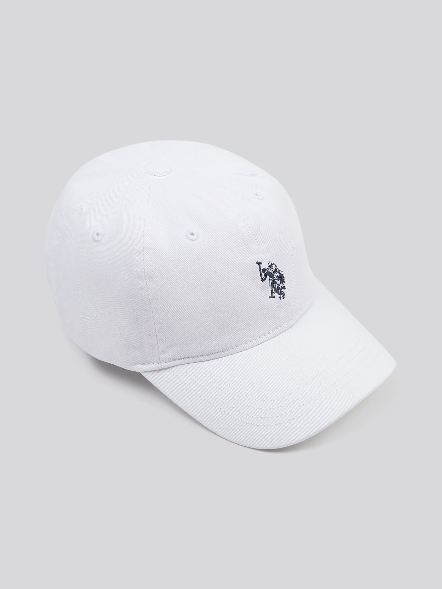 Mens Washed Casual Cap White / Dark Sapphire Navy DHM