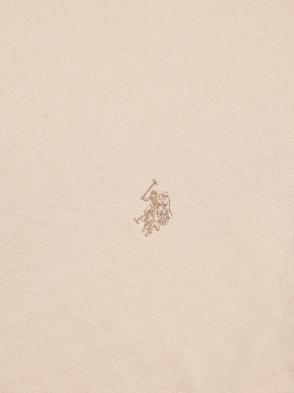 Mens Check Texture T-Shirt in Doeskin