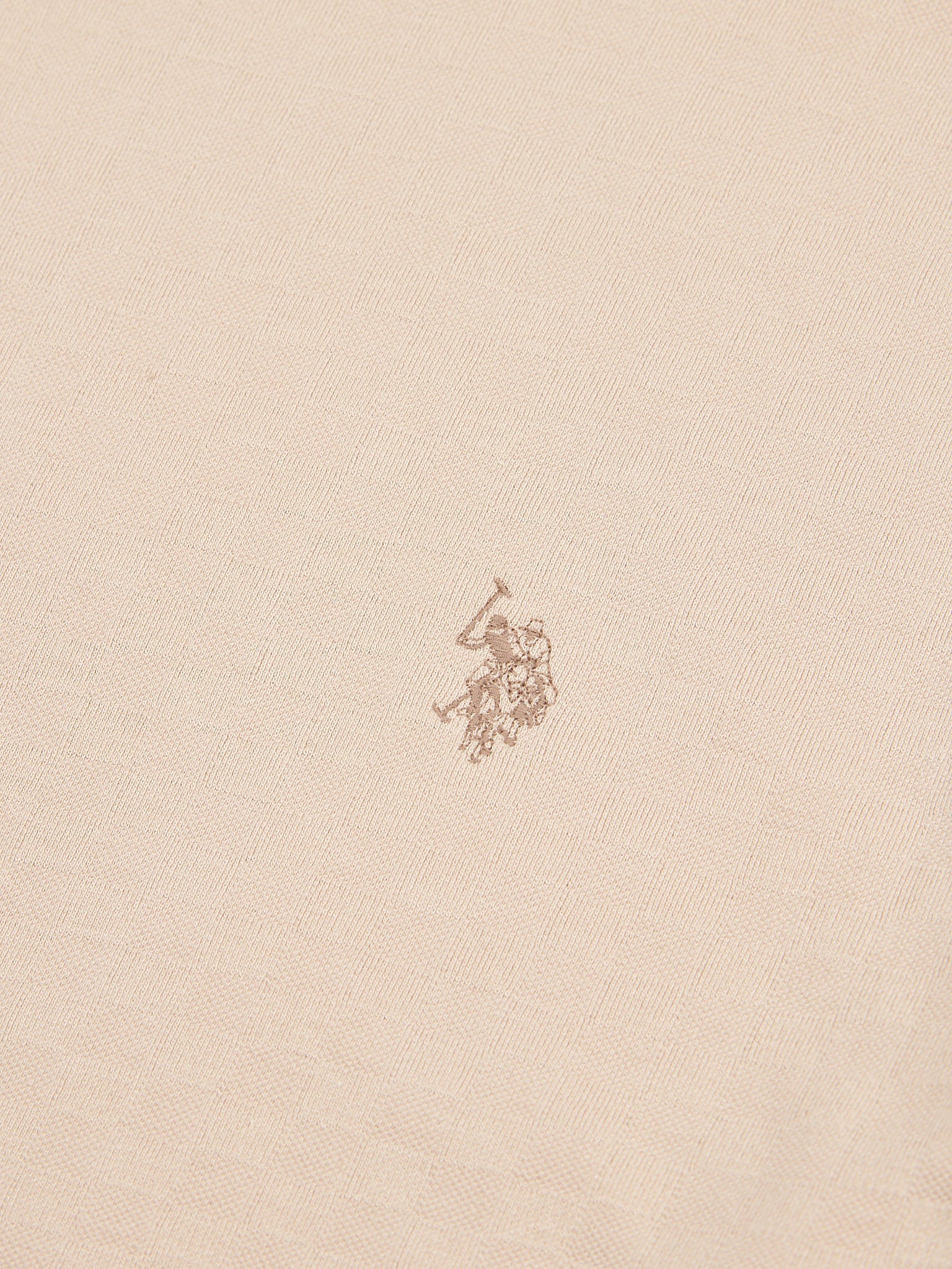 Mens Check Texture T-Shirt in Doeskin