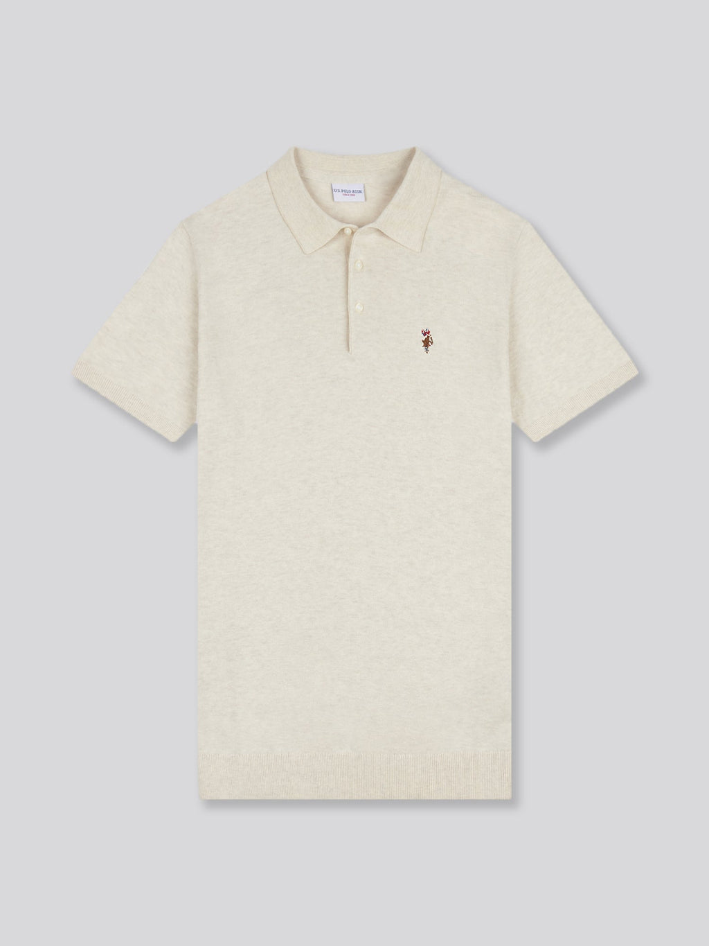 Mens Combed Cotton Polo Shirt Birch Marl / Multi Coloured DHM