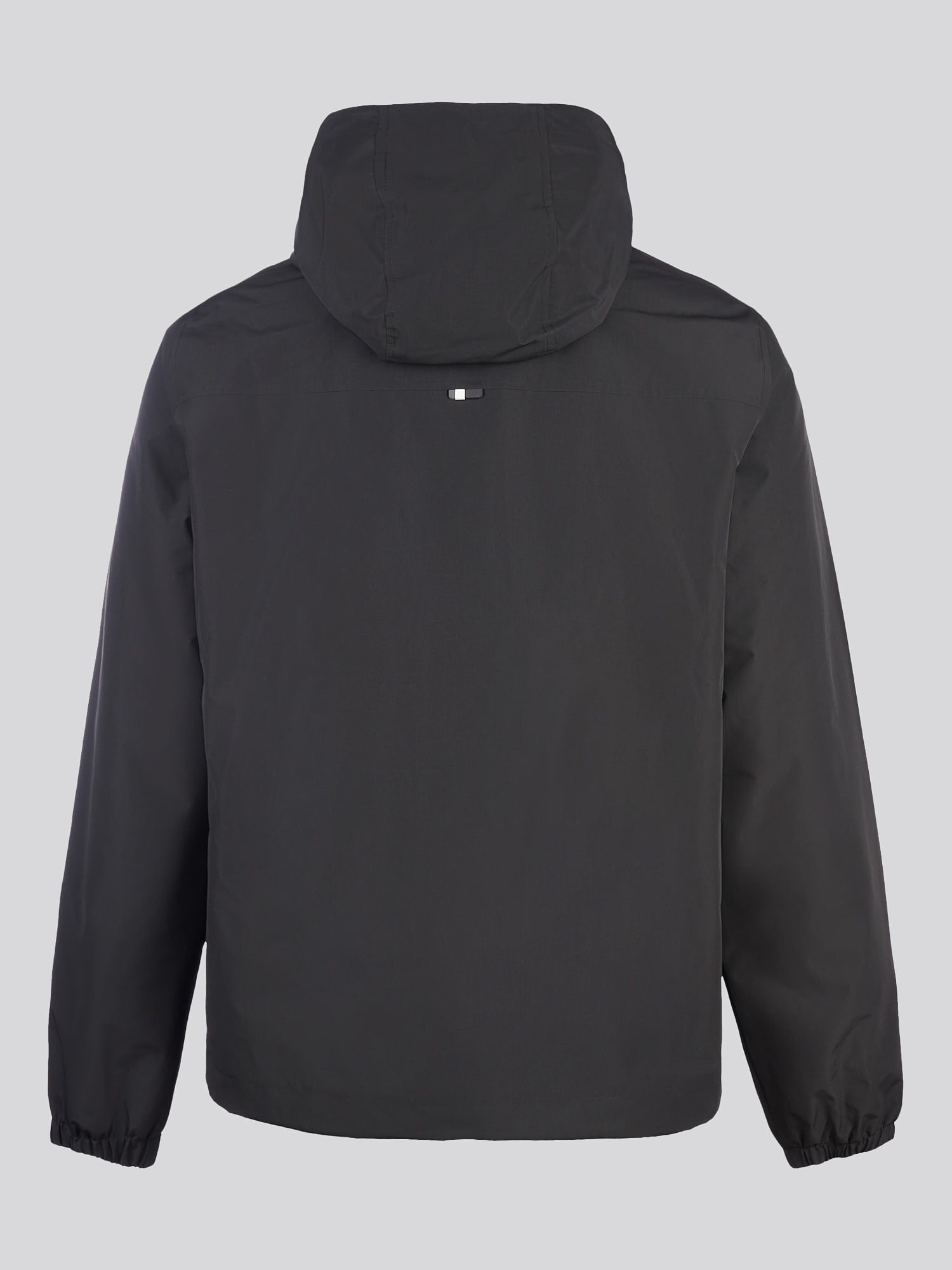 Mens Fleece Lined Windbreaker Jacket in Black Bright White DHM