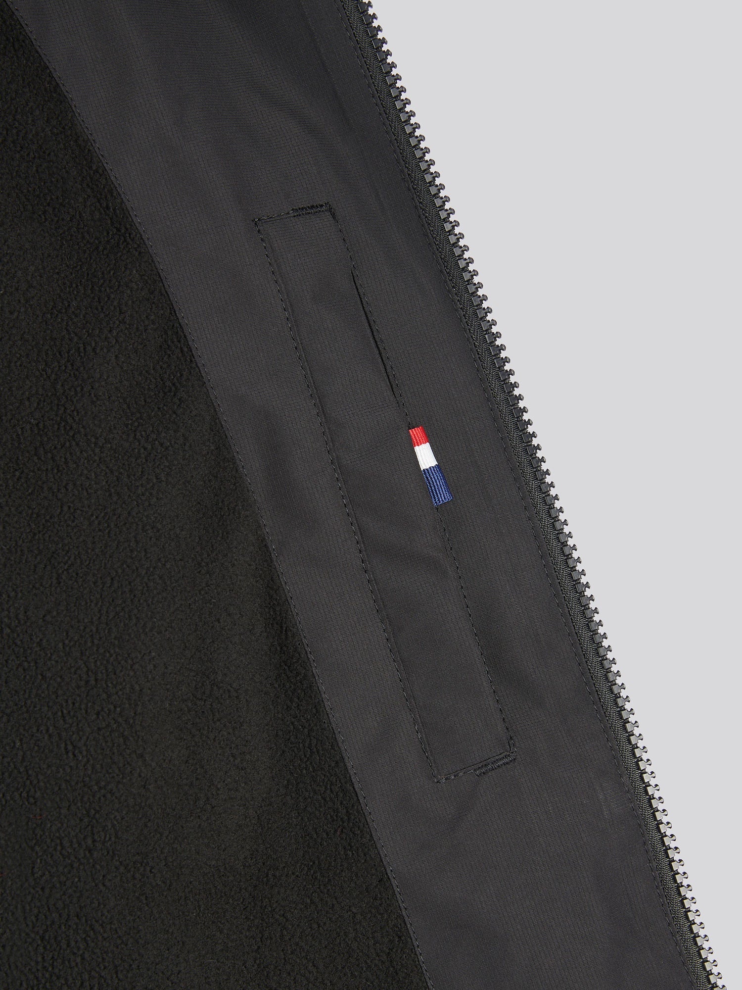Mens Fleece Lined Windbreaker Jacket in Black Bright White DHM