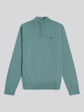 Mens Cotton Quarter Zip Funnel Jumper Arctic