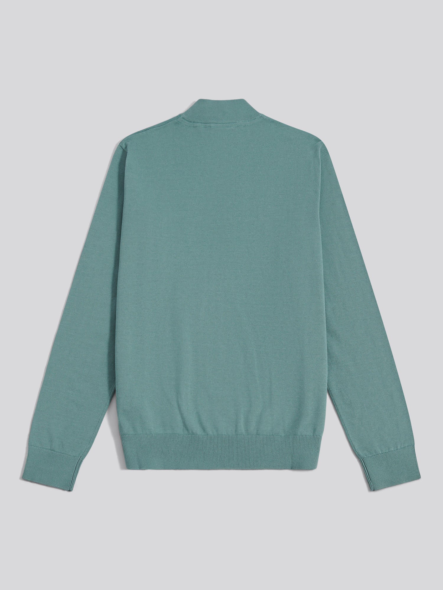 Mens Cotton Quarter Zip Funnel Jumper Arctic
