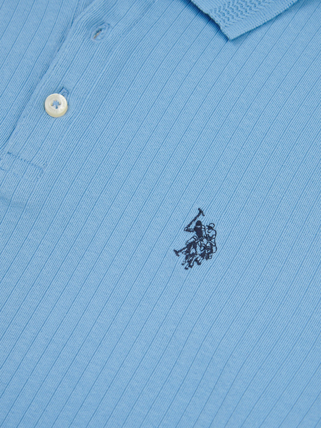 Mens Double Horsemen Rib Polo Shirt in Allure