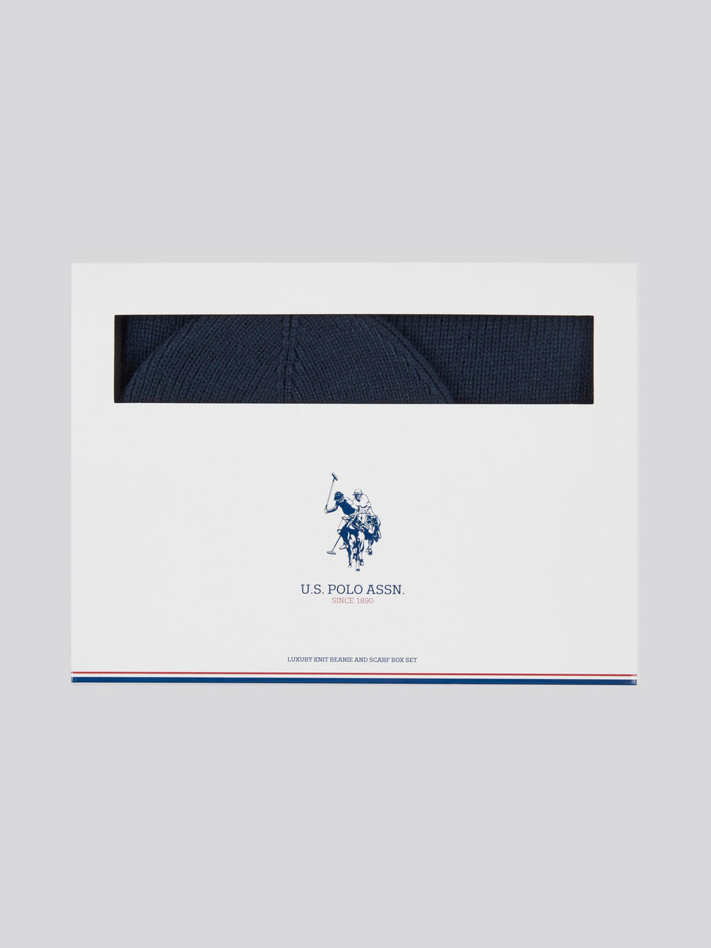 Mens Luxury Rib Knit Beanie & Scarf Set in Dark Sapphire Navy