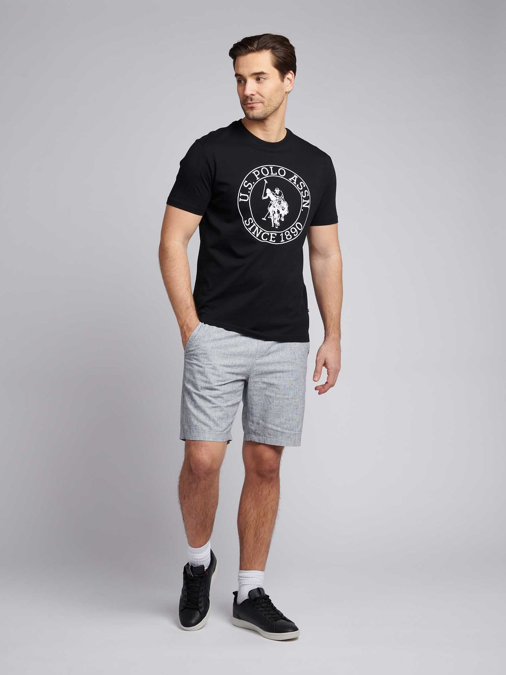 Mens Circle Print T-Shirt in Dark Sapphire Navy