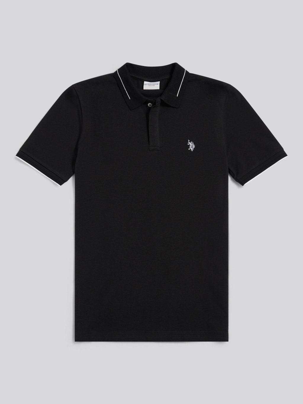 Mens Smart Pique Polo Shirt in Black