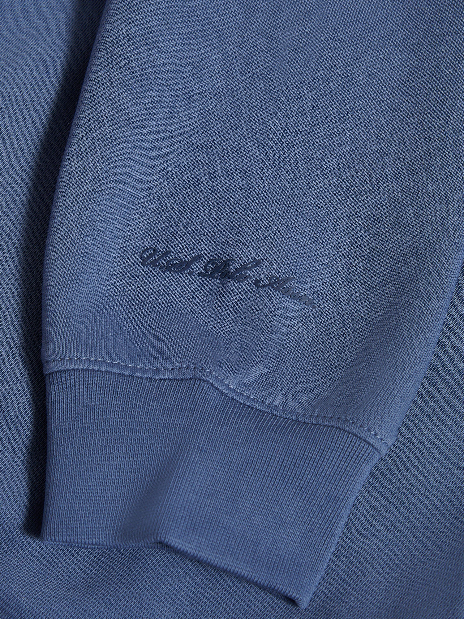 Mens Tonal Double Horsemen Print Crew in Vintage Indigo