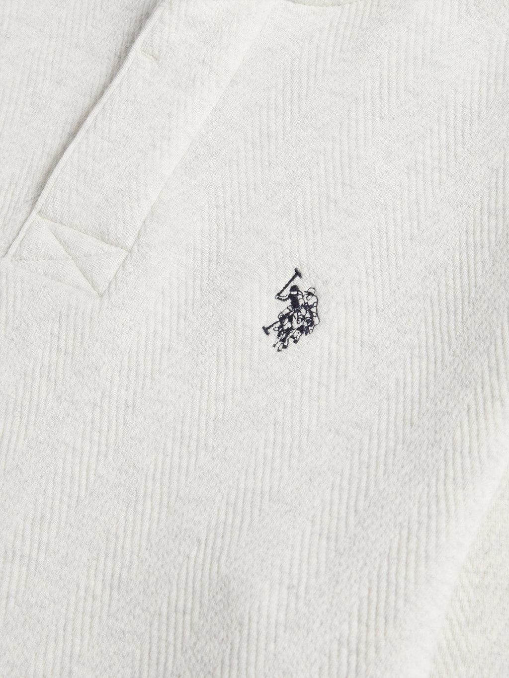 Mens Herringbone Open Hem Funnel in Light Grey Marl