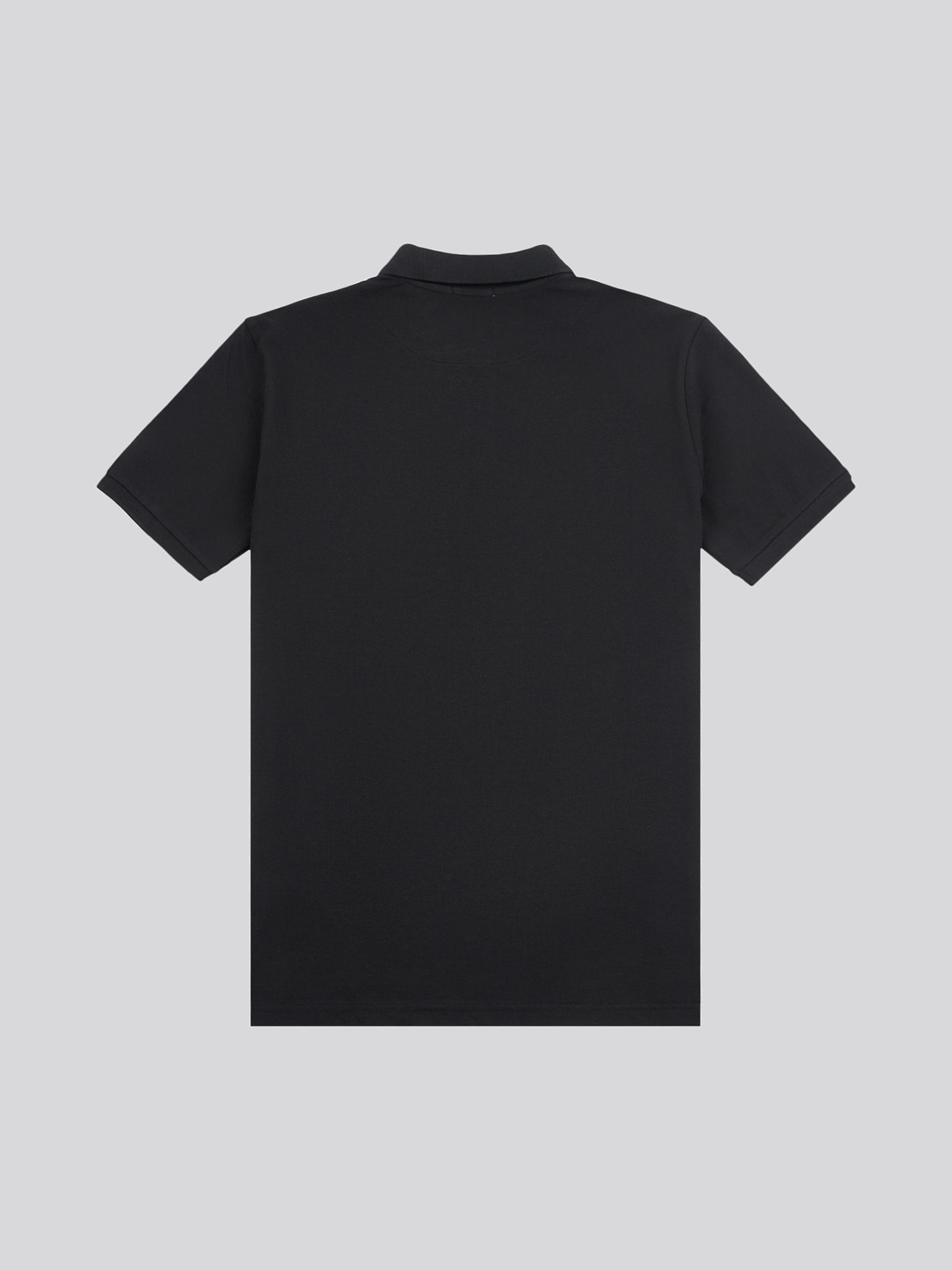Mens Large Player Pique Polo Shirt in Black Bright White DHM