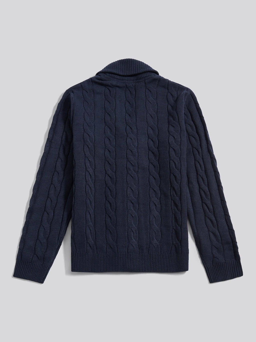 Mens Half Cardigan Stitch Knit Cardigan in Dark Sapphire Navy