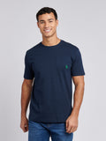 Mens Double Horsemen Pocket T-Shirt in Dark Sapphire Navy
