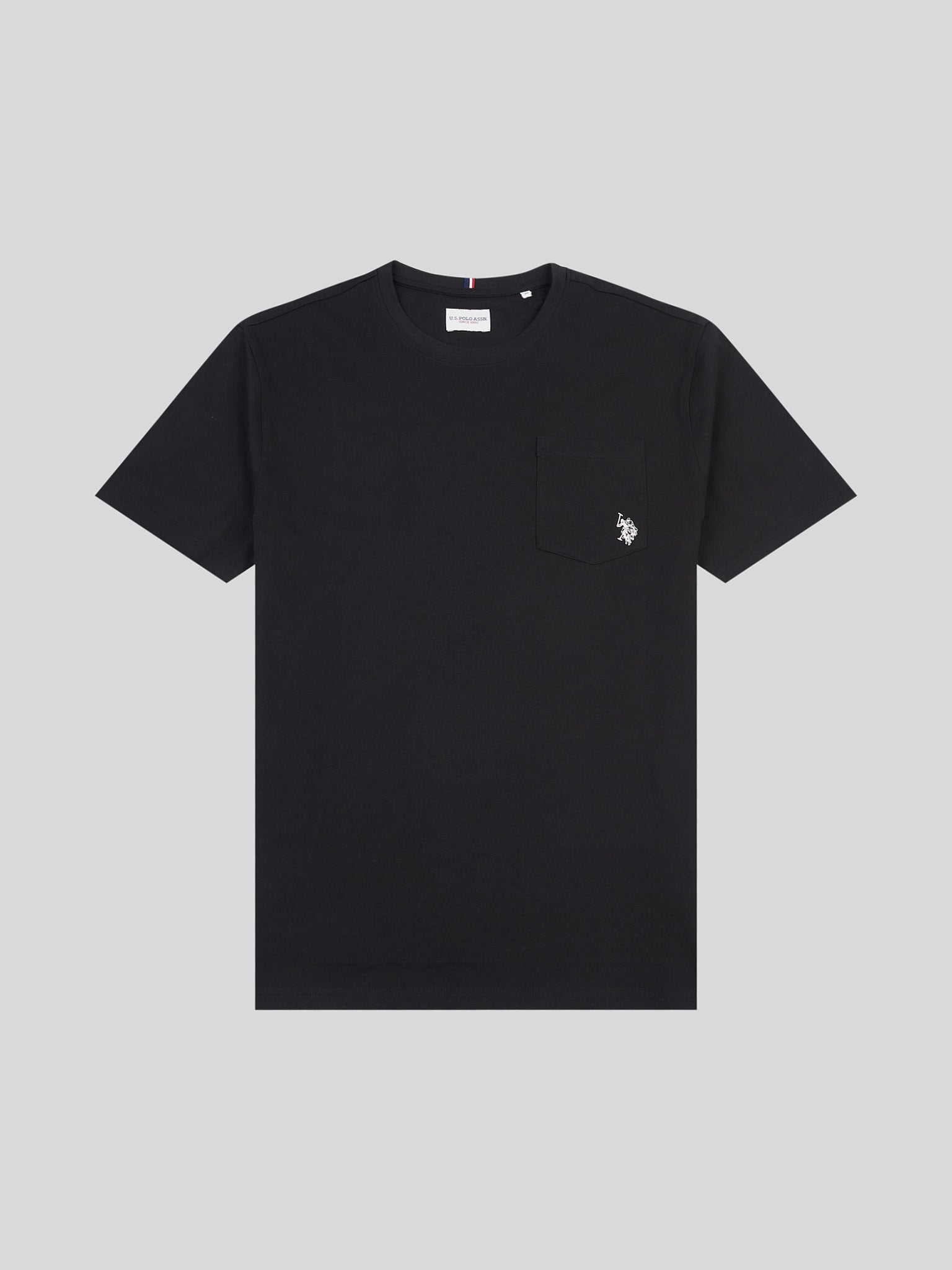 Mens Double Horsemen Pocket T-Shirt in Black Bright White DHM