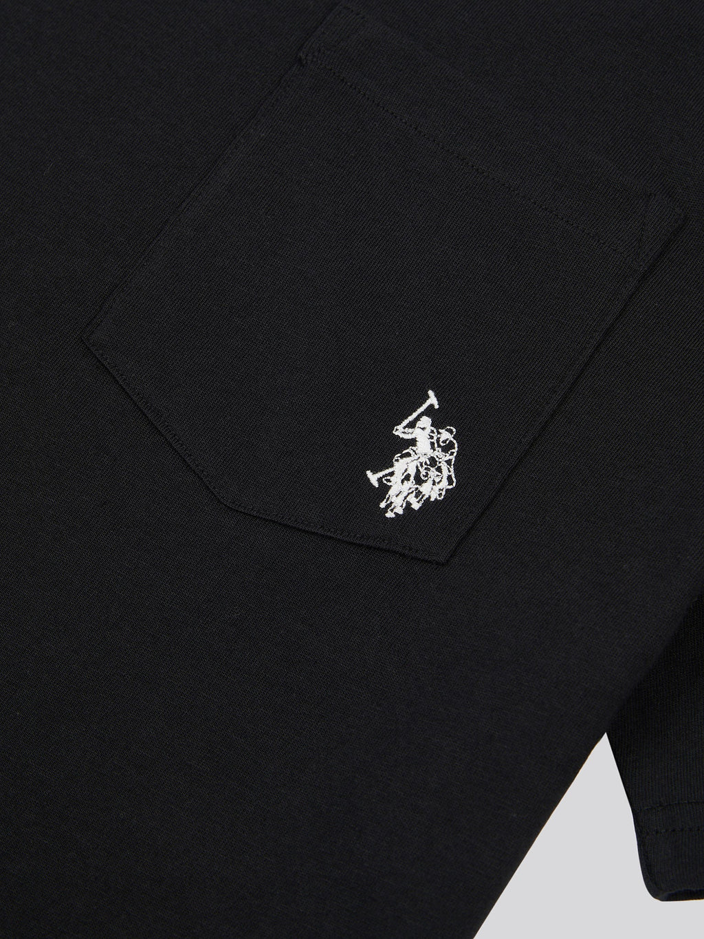 Mens Double Horsemen Pocket T-Shirt in Black Bright White DHM