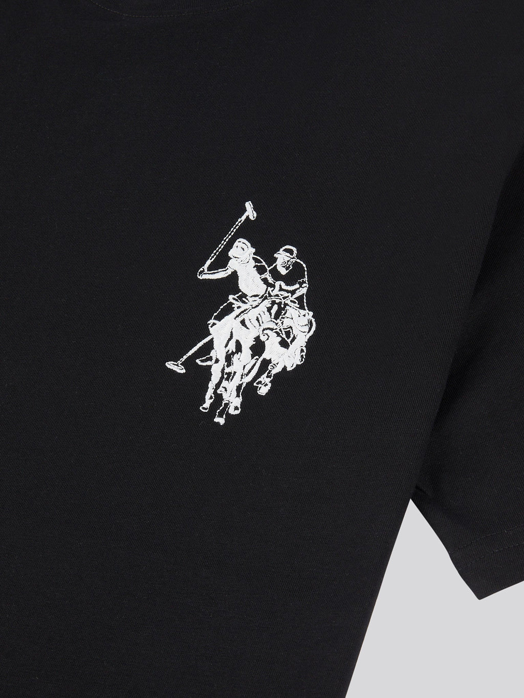Mens Large Player T-Shirt in Black Bright White DHM