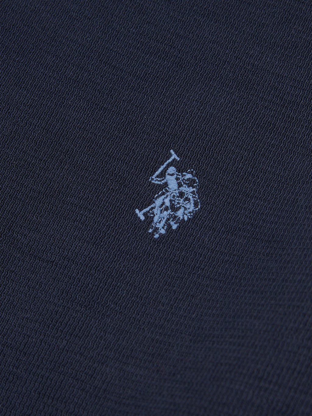 Mens French Rib 1/4 Funnel in Dark Sapphire Navy / Moonlight Blue DHM