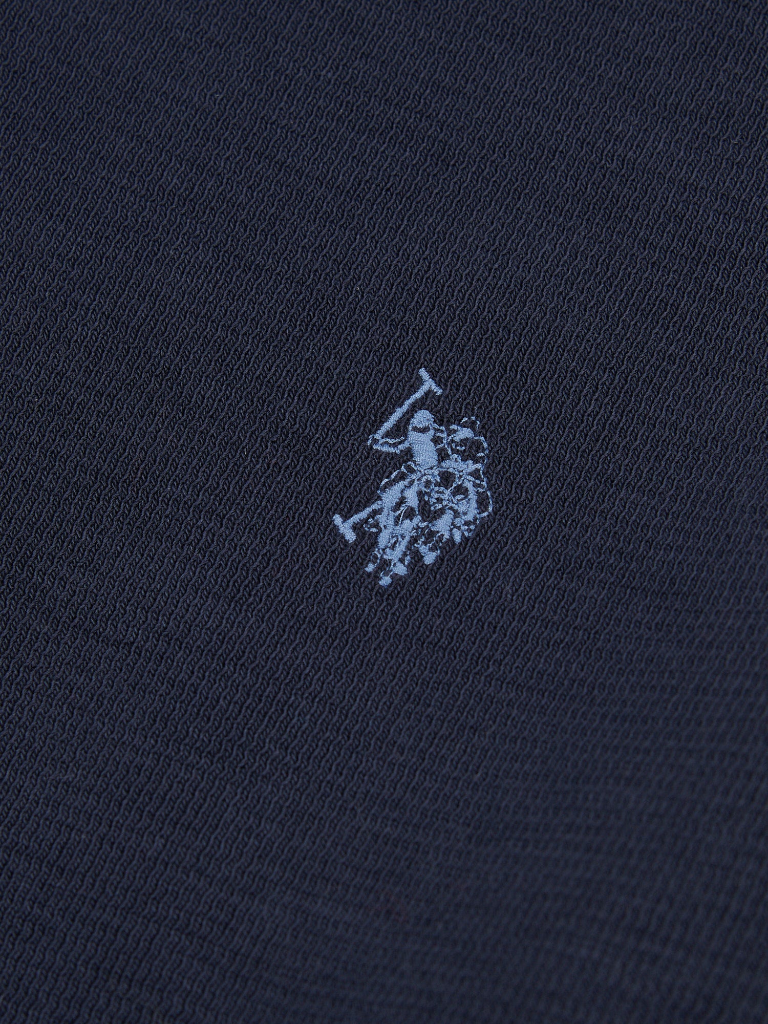 Mens French Rib 1/4 Funnel in Dark Sapphire Navy / Moonlight Blue DHM