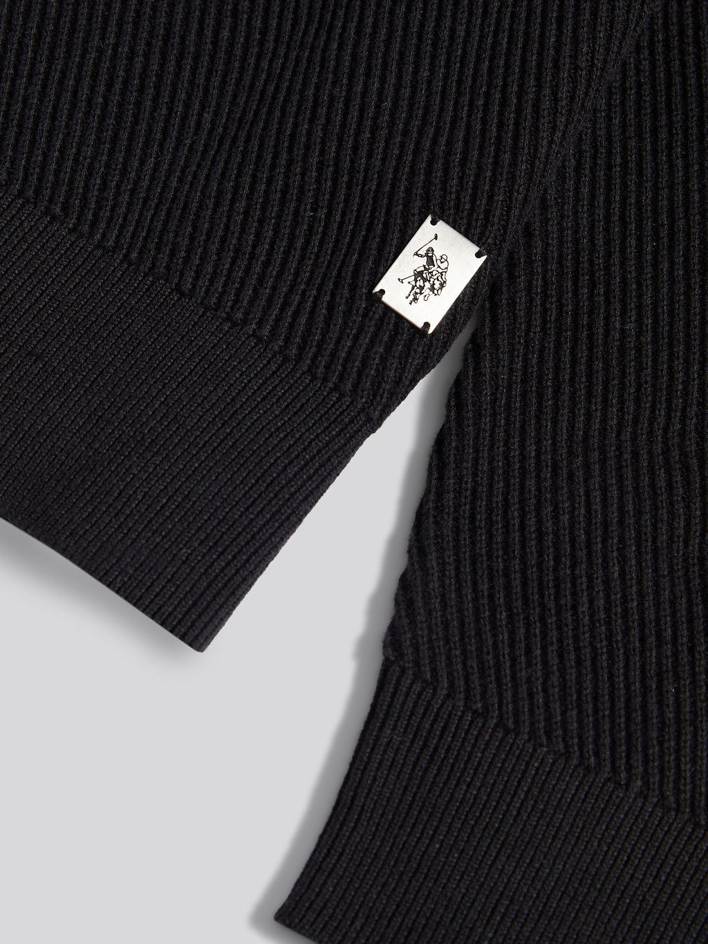 Mens Twill Texture Knit Funnel in Black