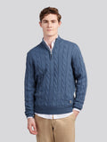 Mens Cable Knit Funnel in Vintage Indigo