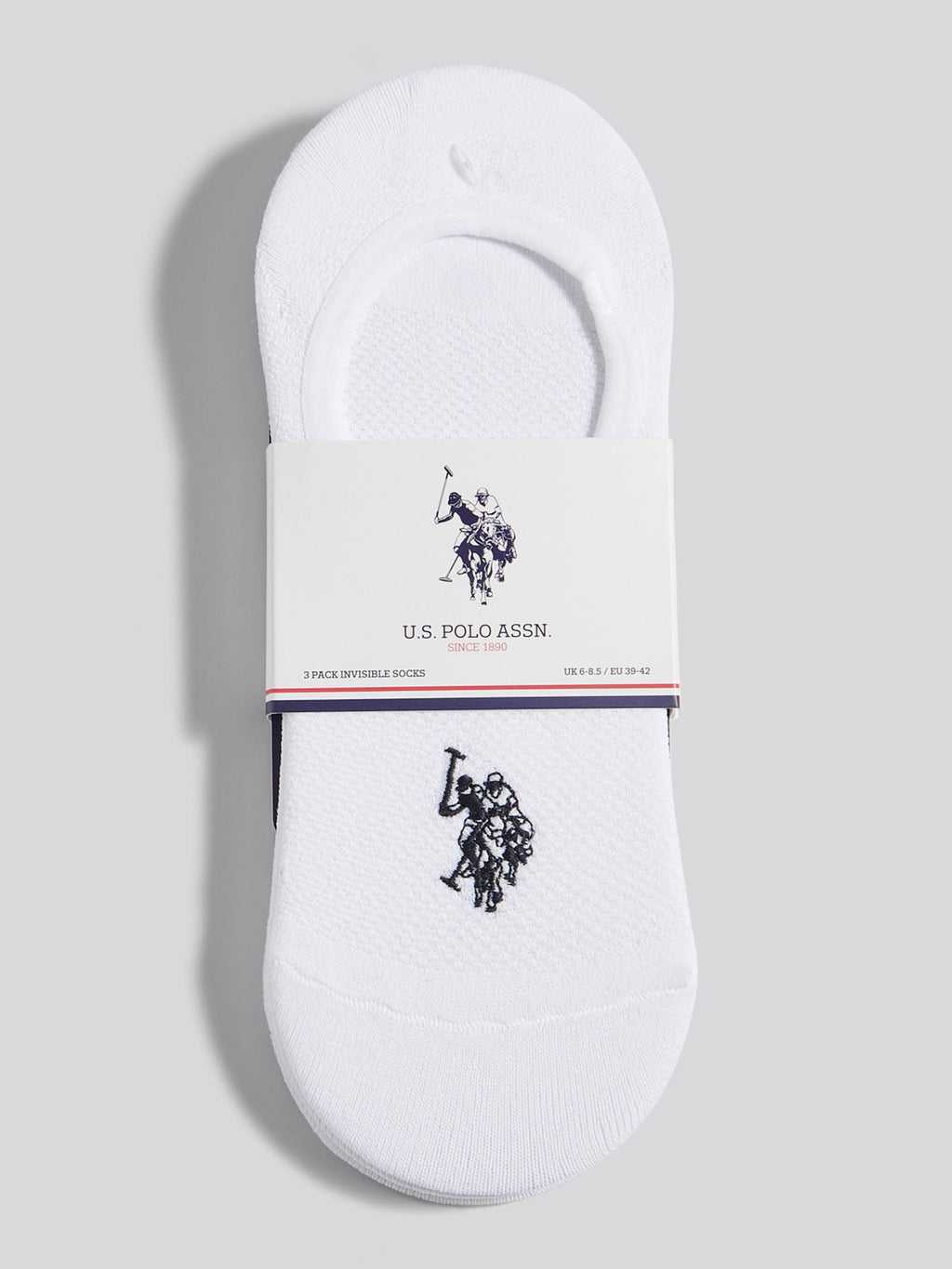 Mens 3 Pack Invisible Trainer Socks Bright White