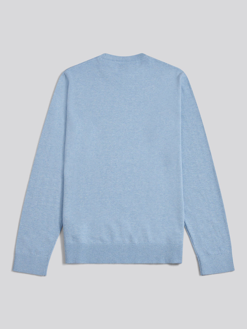 Mens Double Horsemen Cotton Knit Crew Jumper Parisian Blue Marl