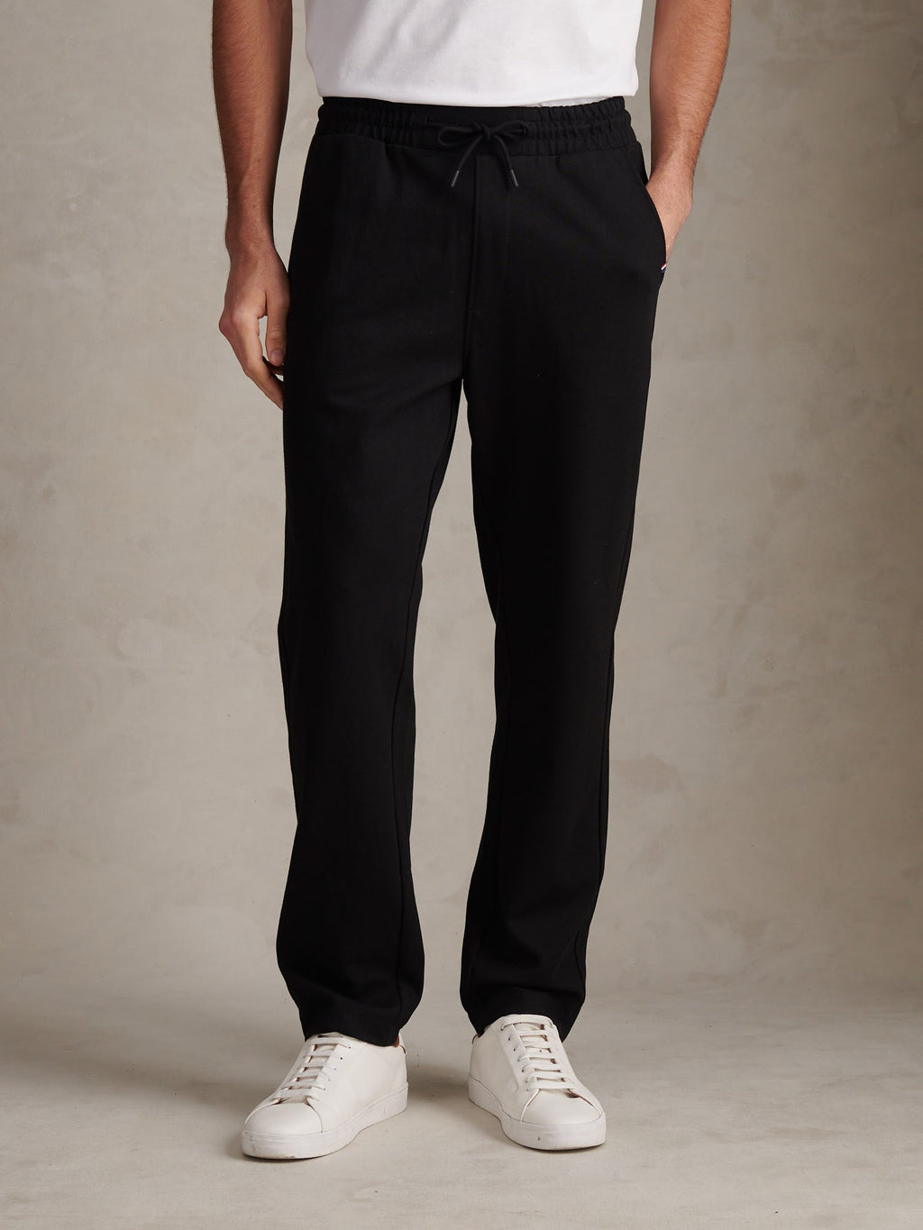 Mens Jersey Double Horsemen Trousers Black