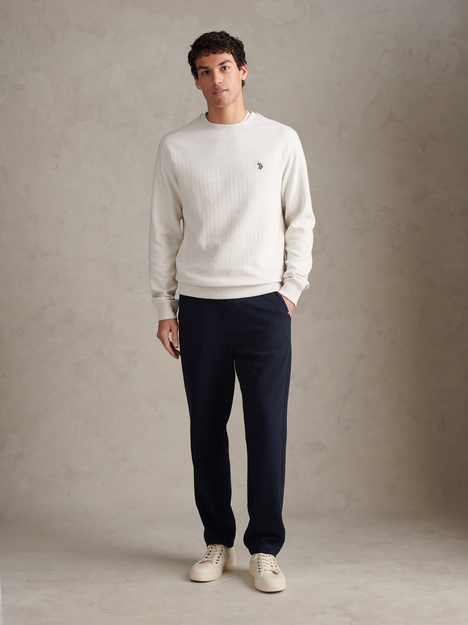 Mens Jersey Double Horsemen Trousers Dark Sapphire Navy