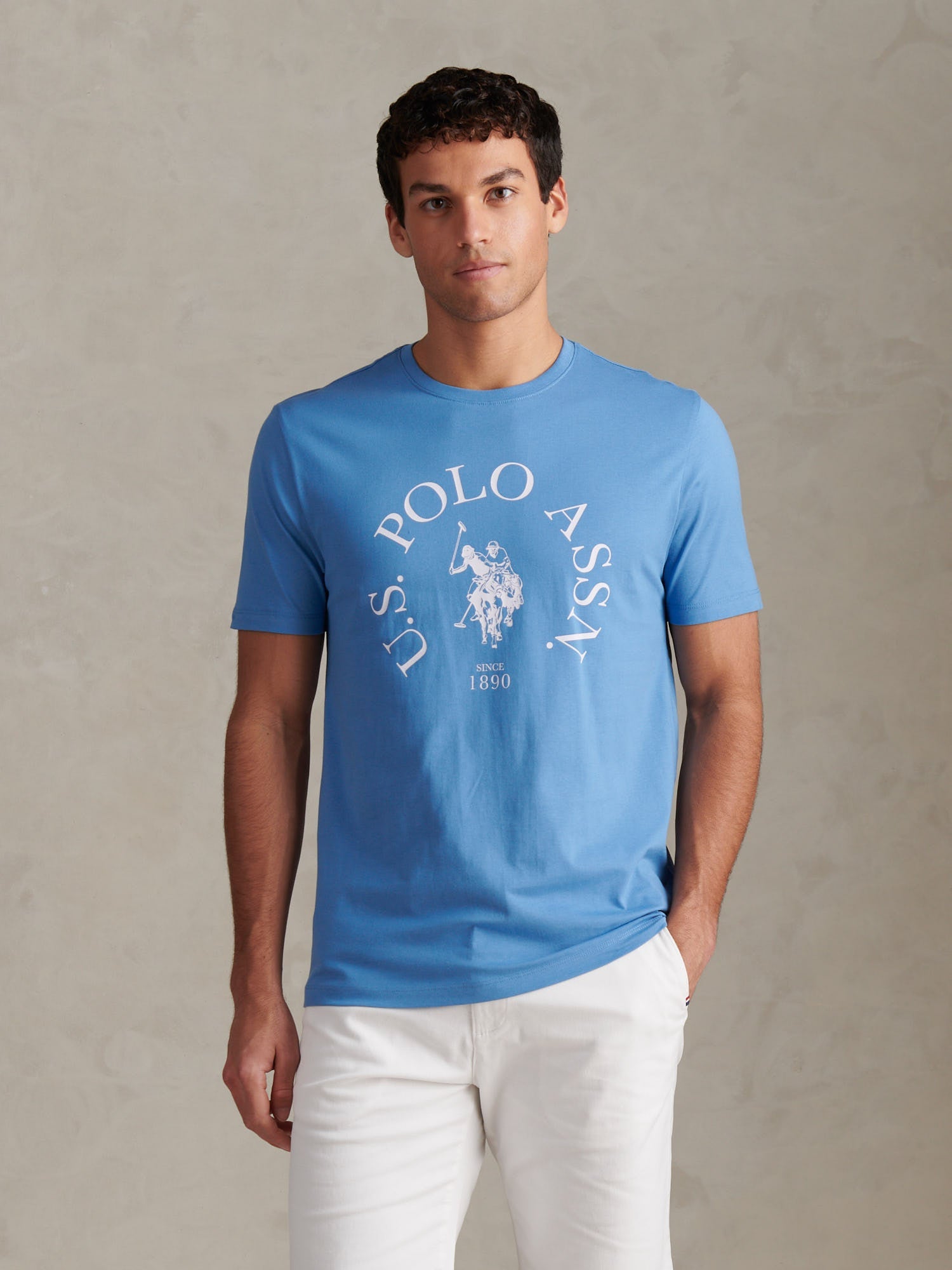 Mens Minimal Circle Print T-Shirt Riviera