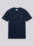 Mens Enlarged Square Texture T-Shirt Dark Sapphire Navy