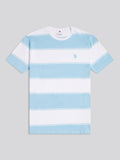 Mens Wide Stripe T-Shirt Air Blue