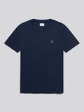 Mens Subtle Texture Double Horsemen T-Shirt Dark Sapphire Navy