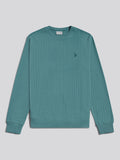 Mens Vertical Texture Double Horsemen Sweatshirt Arctic