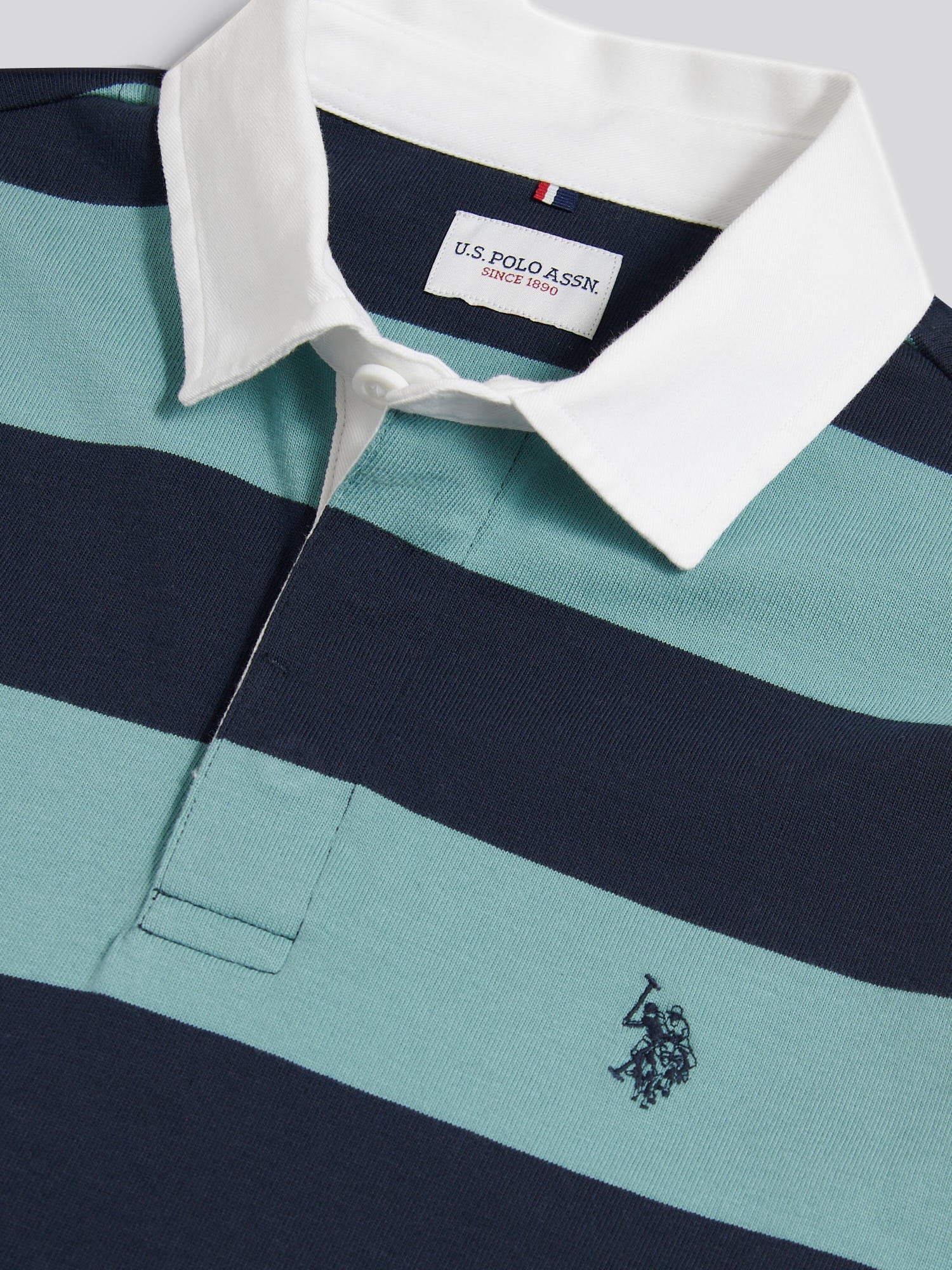 Mens Classic Stripe Rugby Shirt Arctic