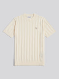 Mens Vertical Texture Knit T-Shirt Whisper White