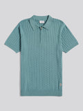 Mens Zip Knit Short Sleeve Polo Shirt Arctic