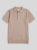 Mens Textured Knit Polo Shirt Atmosphere Marl