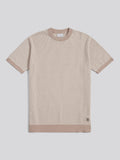 Mens Cotton Vertical Texture Knit T-Shirt Atmosphere