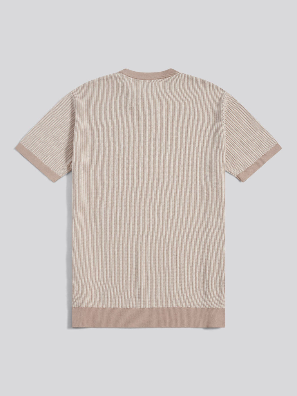 Mens Cotton Vertical Texture Knit T-Shirt Atmosphere