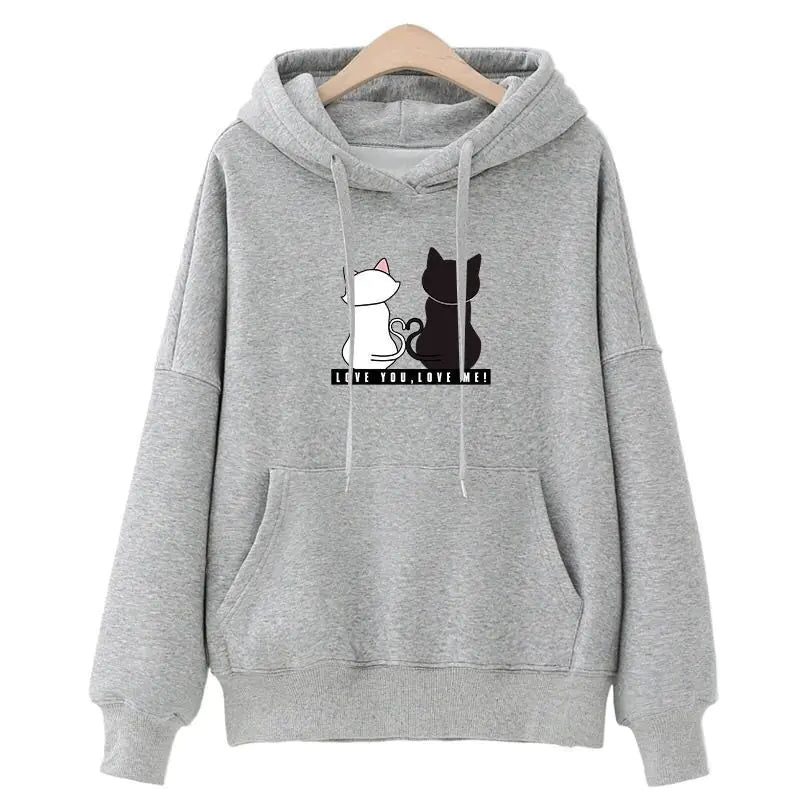Cartoon Hoodie - Cozy Korean Loose Fit Top with Velvet Lining