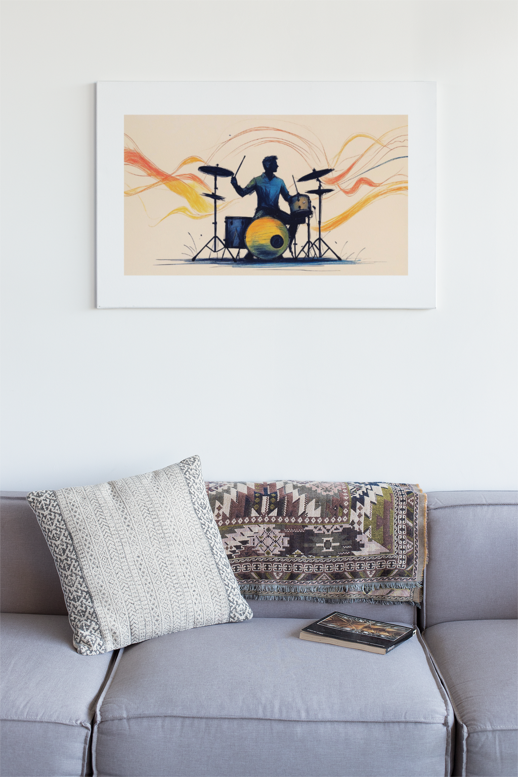 Abstract Drum Player Wall Art - Jazz & Rock Music Poster