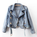Women's Short Loose Top Motorcycle Jacket