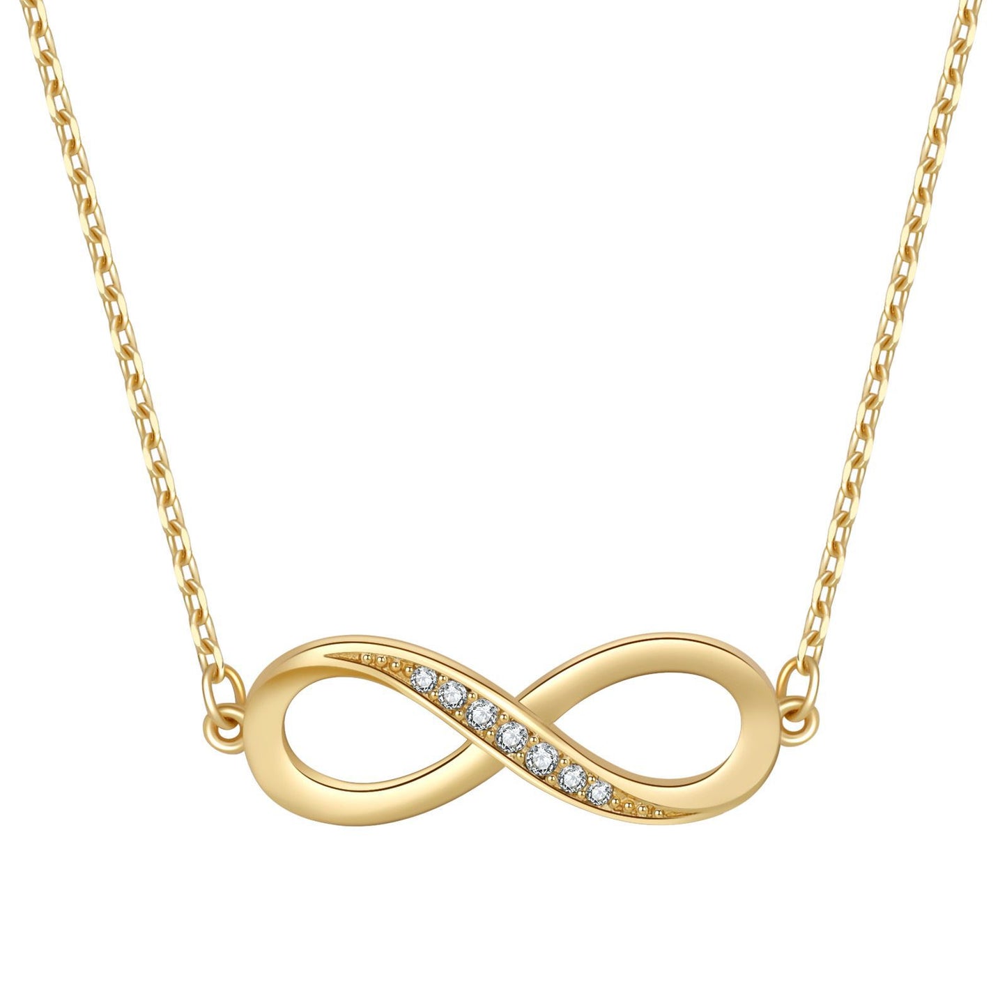 Infinite Loop Symbol Micro Set Zircon Classic Plated 14K Ladies Popular Necklace