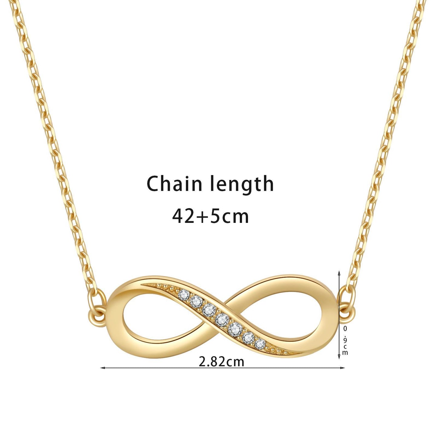 Infinite Loop Symbol Micro Set Zircon Classic Plated 14K Ladies Popular Necklace